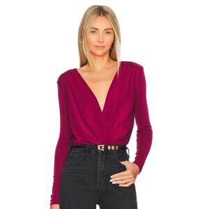 Michael Costello Gabriella Wrao Front Bodysuit NWOT Size Small